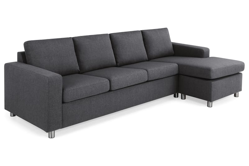 Crazy 4-seters Vendbar L-formet Sjeselongsofa i Stoff - Mørk grå - Møbler - Sofaer - Sofa med sjeselong