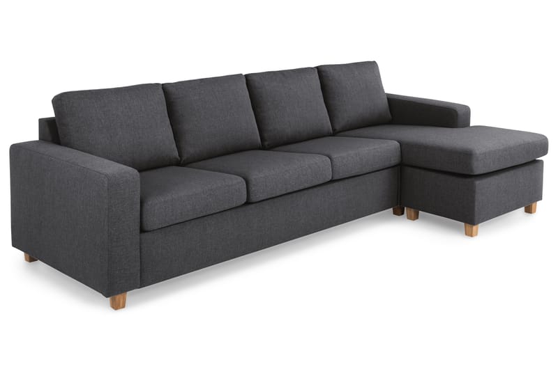 Crazy 4-seters Vendbar L-formet Sjeselongsofa i Stoff - Mørk grå - Møbler - Sofaer - Sofa med sjeselong