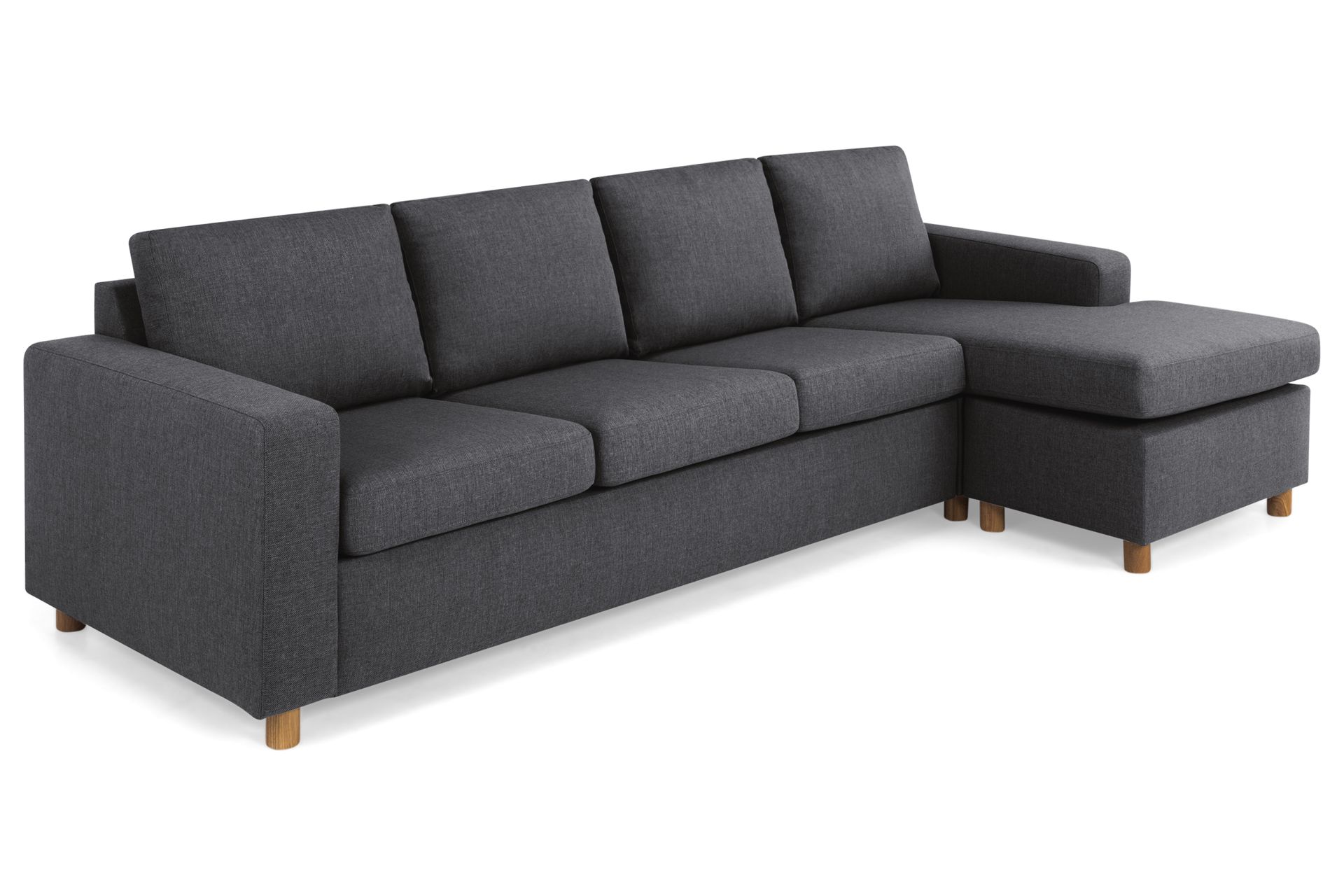 Crazy 4-seters Vendbar L-formet Sjeselongsofa i Stoff - Mørk grå - Møbler - Sofaer - Sofa med sjeselong