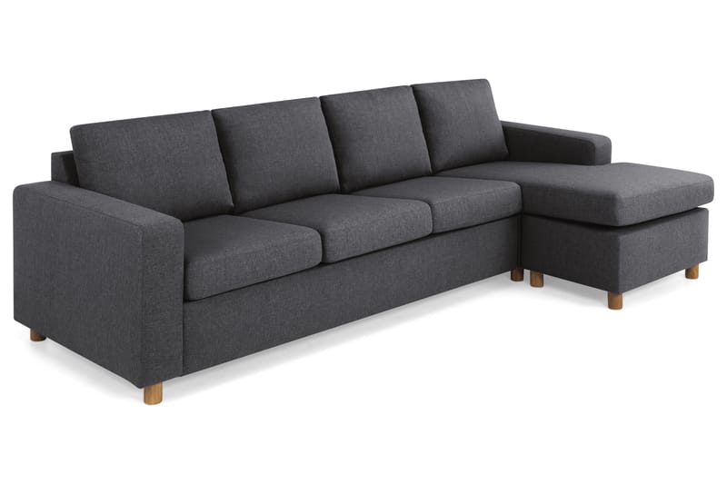 Crazy 4-seters Vendbar L-formet Sjeselongsofa i Stoff - Mørk grå - Møbler - Sofaer - Sofa med sjeselong