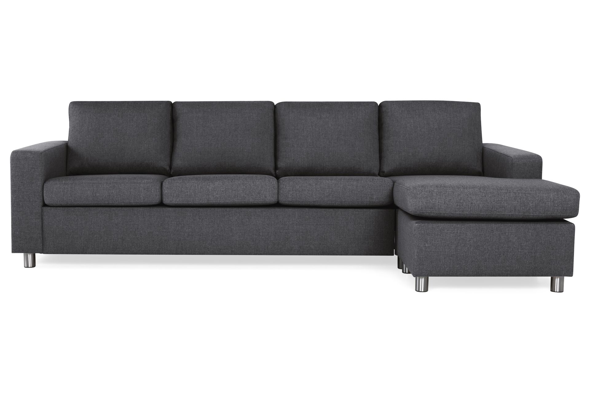 Crazy 4-seters Vendbar L-formet Sjeselongsofa i Stoff - Mørk grå - Møbler - Sofaer - Sofa med sjeselong