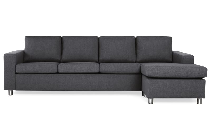 Crazy 4-seters Vendbar L-formet Sjeselongsofa i Stoff - Mørk grå - Møbler - Sofaer - Sofa med sjeselong