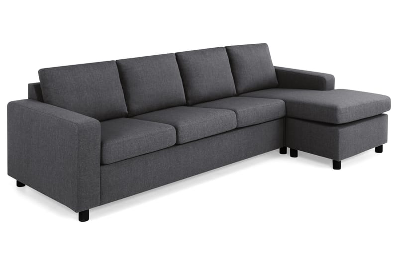 Crazy 4-seters Vendbar L-formet Sjeselongsofa i Stoff - Mørk grå - Møbler - Sofaer - Sofa med sjeselong