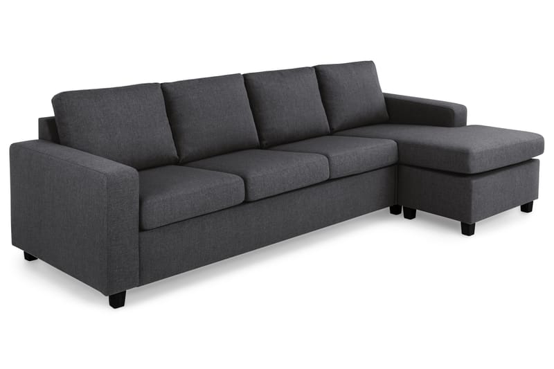 Crazy 4-seters Vendbar L-formet Sjeselongsofa i Stoff - Mørk grå - Møbler - Sofaer - Sofa med sjeselong