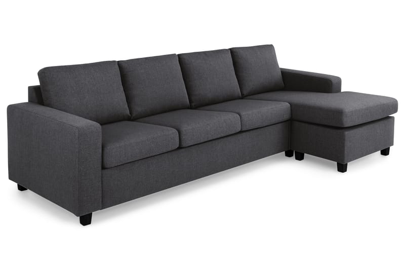 Crazy 4-seters Vendbar L-formet Sjeselongsofa i Stoff - Mørk grå - Møbler - Sofaer - Sofa med sjeselong - 4 seters sofa med divan