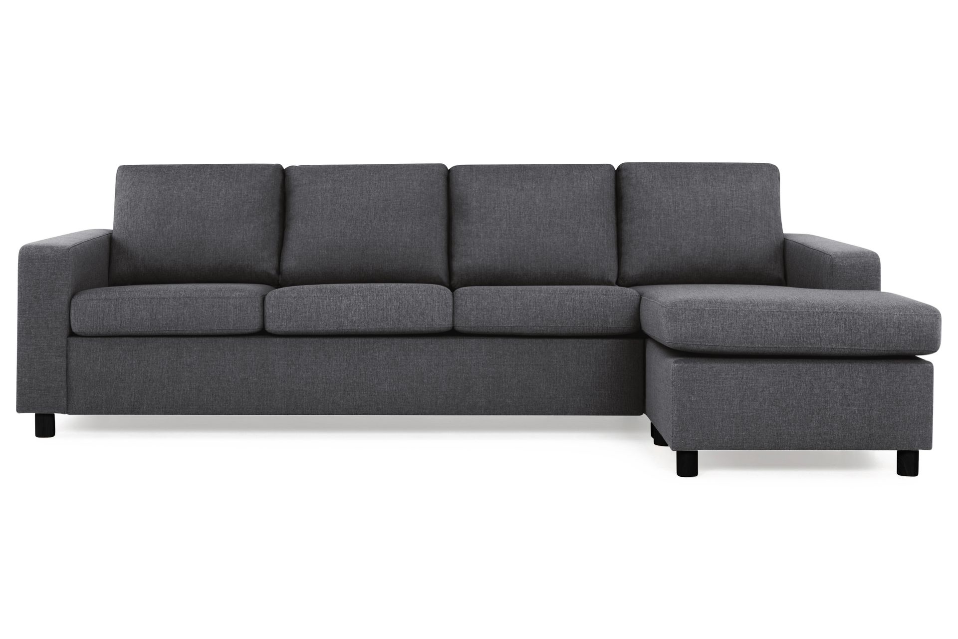 Crazy 4-seters Vendbar L-formet Sjeselongsofa i Stoff - Mørk grå - Møbler - Sofaer - Sofa med sjeselong