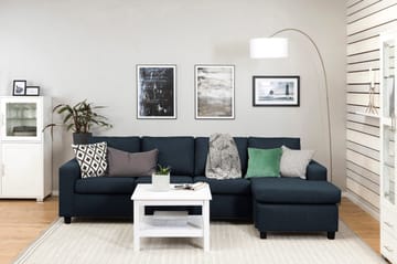 Crazy 4-seters Vendbar L-formet Sjeselongsofa i Stoff - Mørkeblå - Møbler - Sofaer - Sofa med sjeselong