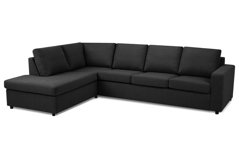 Crazy 4-seters Venstrevendt L-formet Sjeselongsofa i Stoff - Antrasitt - Møbler - Sofaer - Sofa med sjeselong