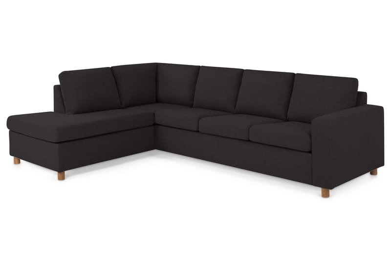 Crazy 4-seters Venstrevendt L-formet Sjeselongsofa i Stoff - Antrasitt - Møbler - Sofaer - Sofa med sjeselong