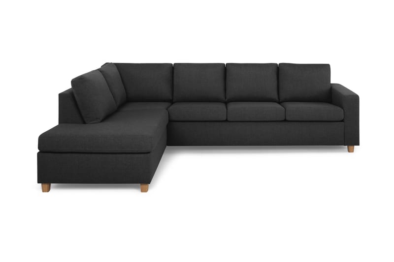 Crazy 4-seters Venstrevendt L-formet Sjeselongsofa i Stoff - Antrasitt - Møbler - Sofaer - Sofa med sjeselong