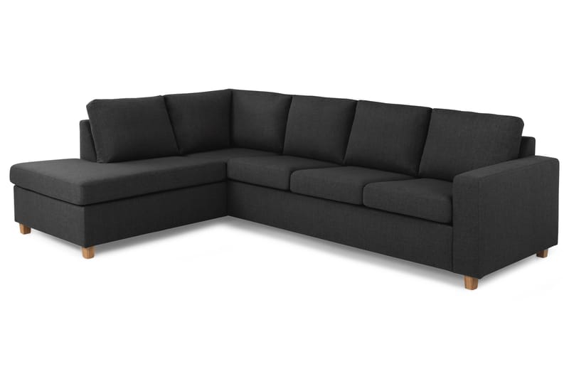 Crazy 4-seters Venstrevendt L-formet Sjeselongsofa i Stoff - Antrasitt - Møbler - Sofaer - Sofa med sjeselong