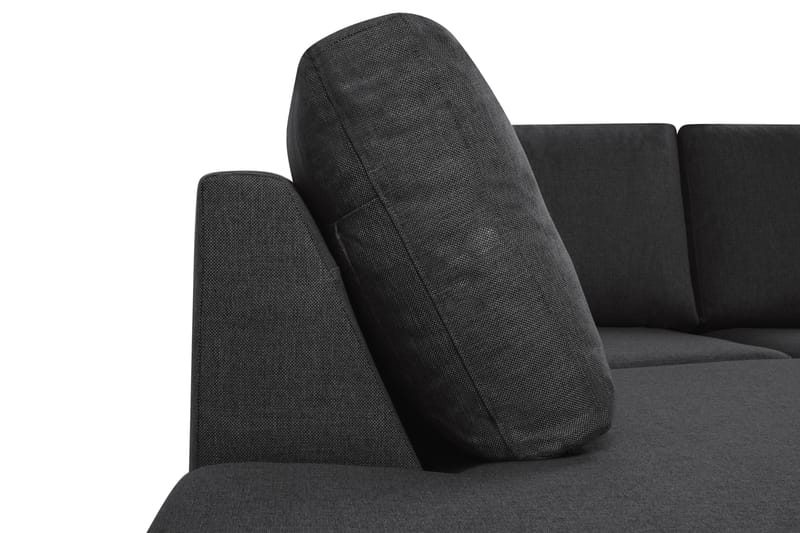 Crazy 4-seters Venstrevendt L-formet Sjeselongsofa i Stoff - Antrasitt - Møbler - Sofaer - Sofa med sjeselong