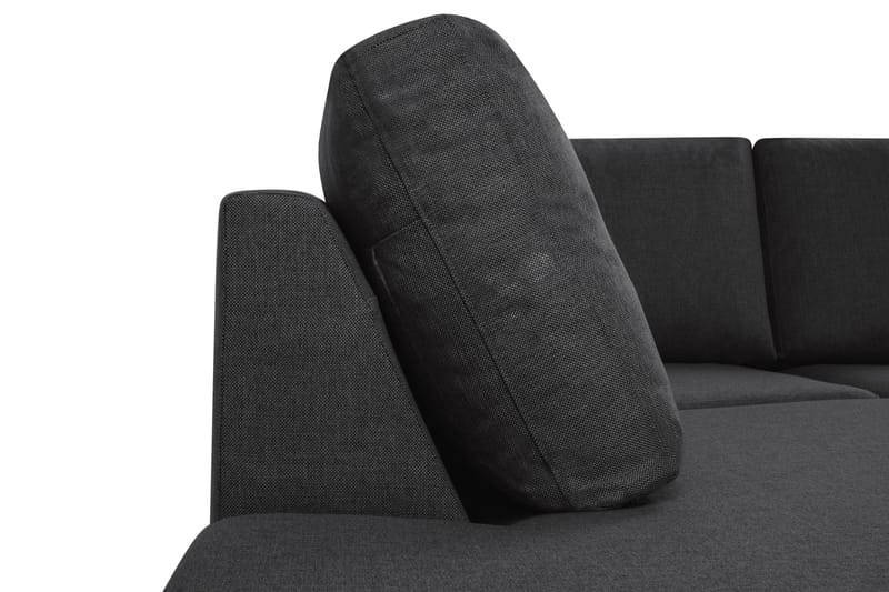 Crazy 4-seters Venstrevendt L-formet Sjeselongsofa i Stoff - Antrasitt - Møbler - Sofaer - Sofa med sjeselong - 3 seters sofa med divan