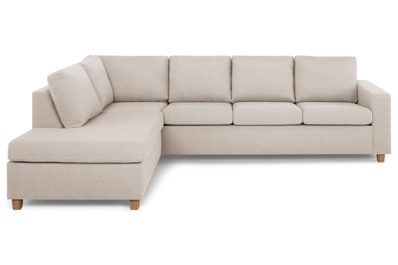 Crazy 4-seters Venstrevendt L-formet Sjeselongsofa i Stoff - Beige - Møbler - Sofaer - Sofa med sjeselong - 3 seters sofa med divan