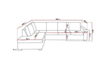 Crazy 4-seters Venstrevendt L-formet Sjeselongsofa i Stoff - Beige - Møbler - Sofaer - Sofa med sjeselong