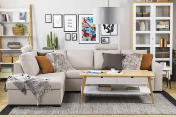 Crazy 4-seters Venstrevendt L-formet Sjeselongsofa i Stoff - Beige - Møbler - Sofaer - Sofa med sjeselong
