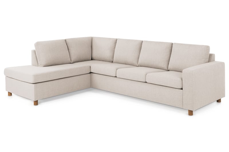 Crazy 4-seters Venstrevendt L-formet Sjeselongsofa i Stoff - Beige - Møbler - Sofaer - Sofa med sjeselong