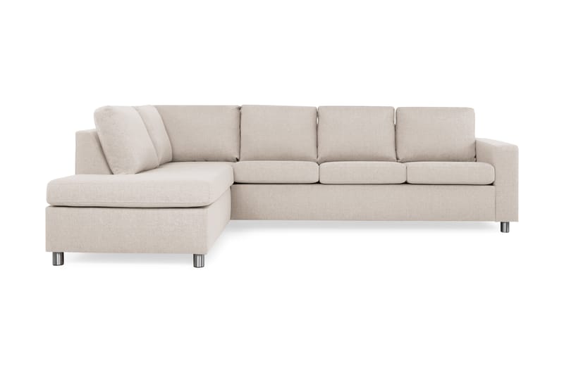 Crazy 4-seters Venstrevendt L-formet Sjeselongsofa i Stoff - Beige - Møbler - Sofaer - Sofa med sjeselong