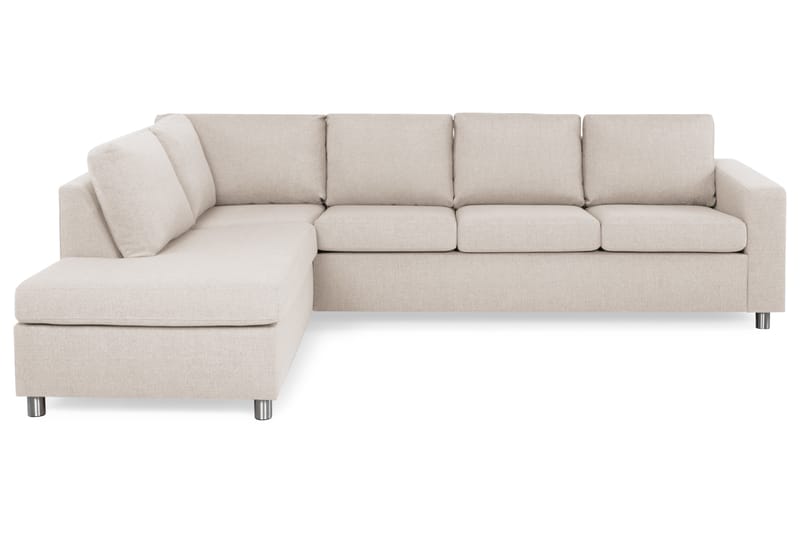 Crazy 4-seters Venstrevendt L-formet Sjeselongsofa i Stoff - Beige - Møbler - Sofaer - Sofa med sjeselong