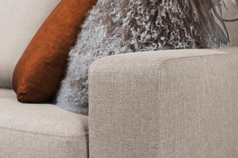 Crazy 4-seters Venstrevendt L-formet Sjeselongsofa i Stoff - Beige - Møbler - Sofaer - Sofa med sjeselong