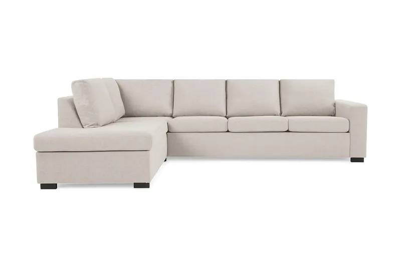 Crazy 4-seters Venstrevendt L-formet Sjeselongsofa i Stoff, Beige