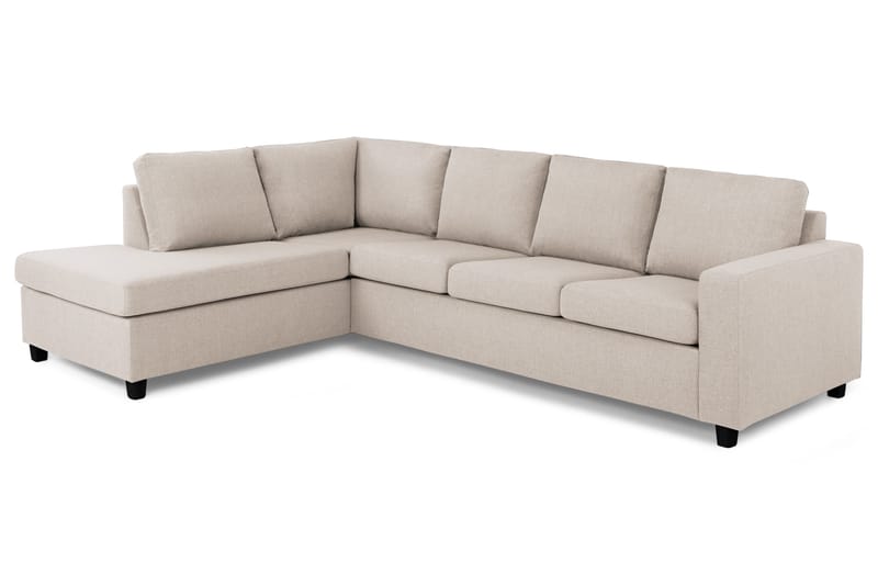 Crazy 4-seters Venstrevendt L-formet Sjeselongsofa i Stoff - Beige - Møbler - Sofaer - Sofa med sjeselong - 3 seters sofa med divan