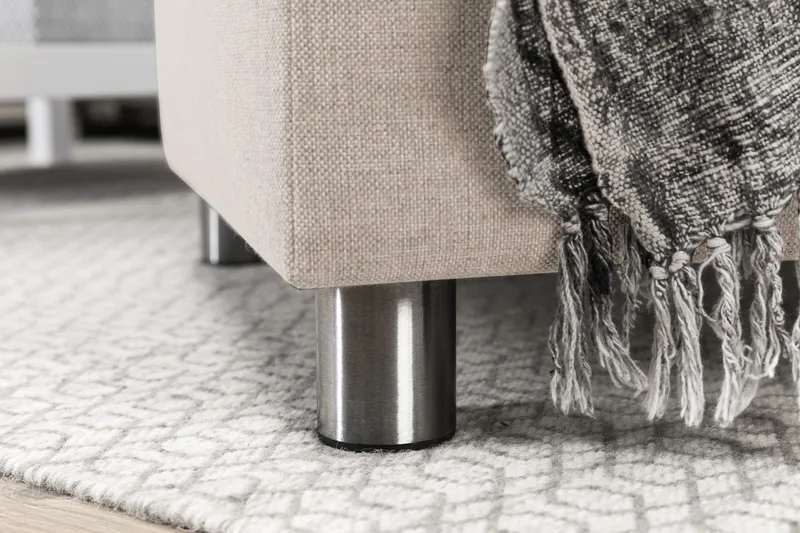 Crazy 4-seters Venstrevendt L-formet Sjeselongsofa i Stoff - Beige - Møbler - Sofaer - Sofa med sjeselong - 3 seters sofa med divan