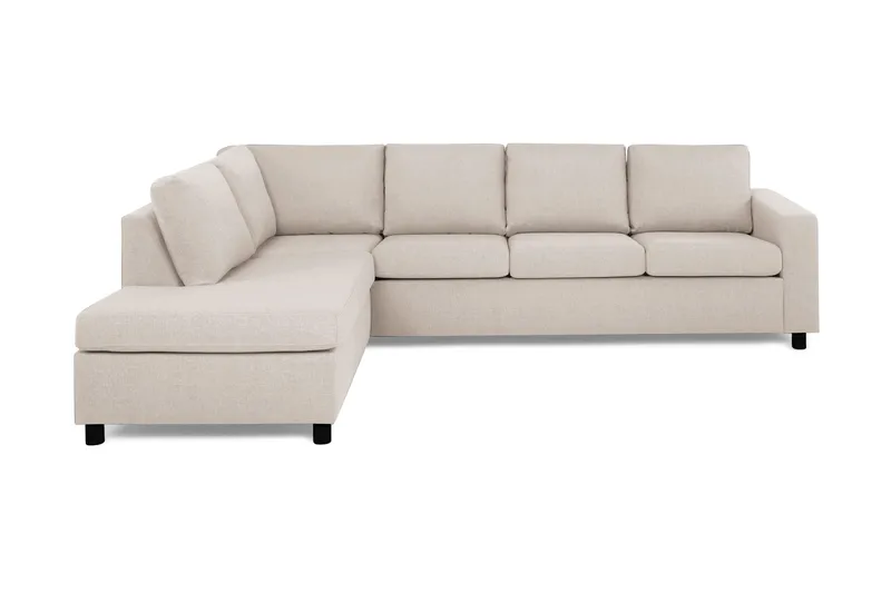 Crazy 4-seters Venstrevendt L-formet Sjeselongsofa i Stoff - Beige - Møbler - Sofaer - Sofa med sjeselong - 3 seters sofa med divan