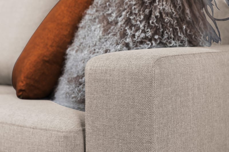 Crazy 4-seters Venstrevendt L-formet Sjeselongsofa i Stoff - Beige - Møbler - Sofaer - Sofa med sjeselong - 3 seters sofa med divan