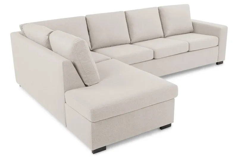 Crazy 4-seters Venstrevendt L-formet Sjeselongsofa i Stoff - Beige - Møbler - Sofaer - Sofa med sjeselong - 3 seters sofa med divan
