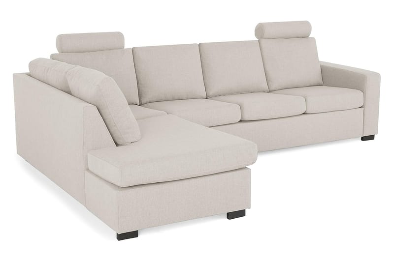 Crazy 4-seters Venstrevendt L-formet Sjeselongsofa i Stoff - Beige - Møbler - Sofaer - Sofa med sjeselong - 3 seters sofa med divan