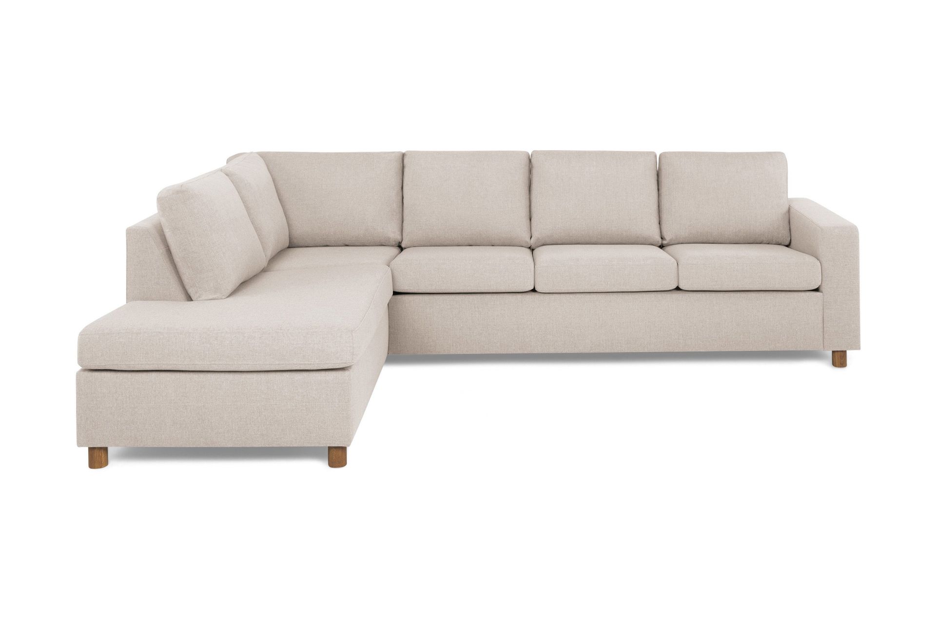 Crazy 4-seters Venstrevendt L-formet Sjeselongsofa i Stoff - Beige