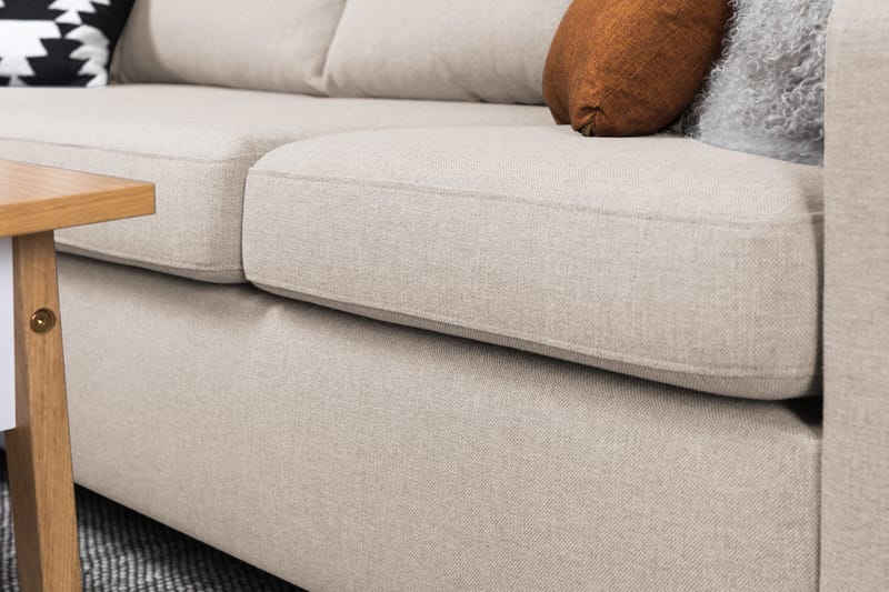 Crazy 4-seters Venstrevendt L-formet Sjeselongsofa i Stoff - Beige - Møbler - Sofaer - Sofa med sjeselong