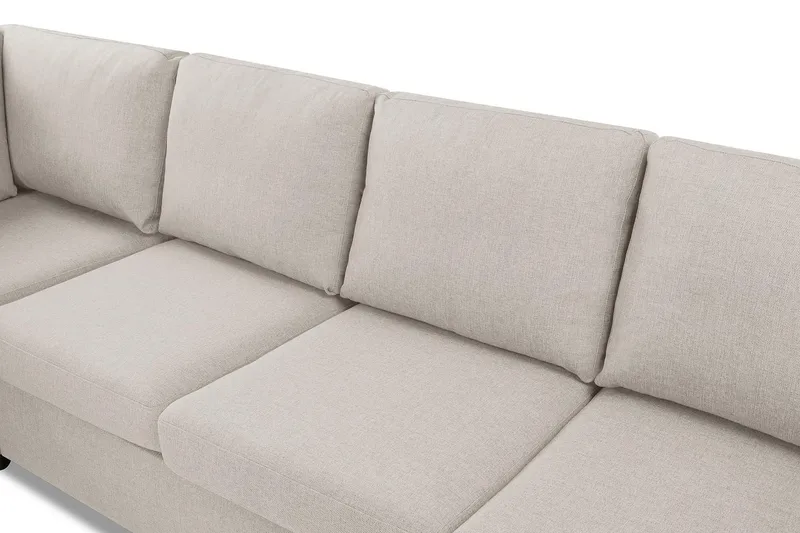 Crazy 4-seters Venstrevendt L-formet Sjeselongsofa i Stoff - Beige - Møbler - Sofaer - Sofa med sjeselong - 3 seters sofa med divan