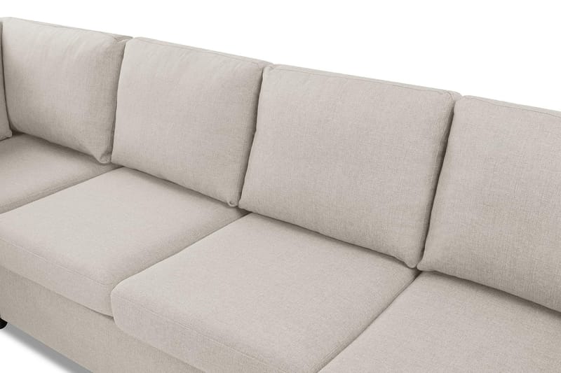 Crazy 4-seters Venstrevendt L-formet Sjeselongsofa i Stoff - Beige - Møbler - Sofaer - Sofa med sjeselong - 3 seters sofa med divan