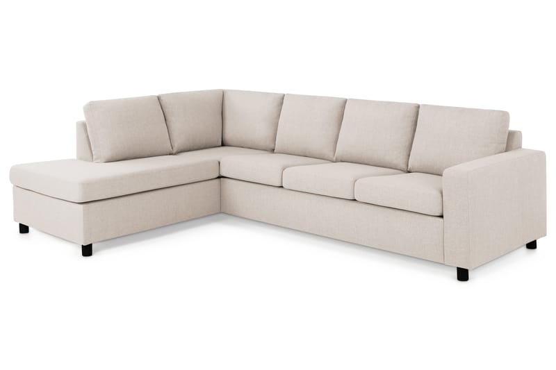 Crazy 4-seters Venstrevendt L-formet Sjeselongsofa i Stoff - Beige - Møbler - Sofaer - Sofa med sjeselong - 3 seters sofa med divan