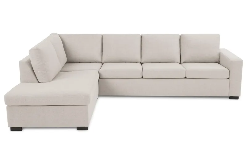 Crazy 4-seters Venstrevendt L-formet Sjeselongsofa i Stoff - Beige - Møbler - Sofaer - Sofa med sjeselong - 3 seters sofa med divan