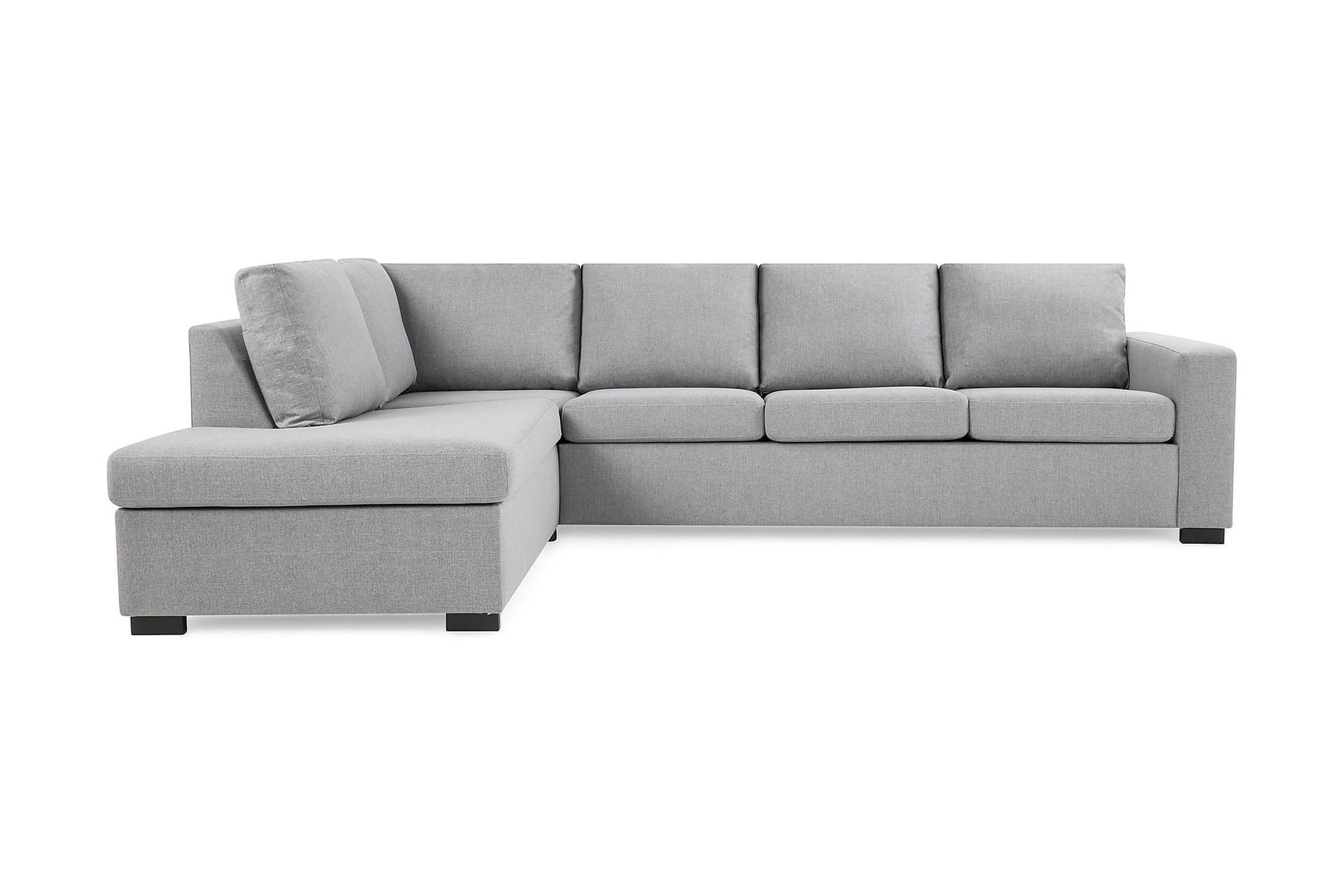 Crazy 4-seters Venstrevendt L-formet Sjeselongsofa i Stoff - Grå - Møbler - Sofaer - Sofa med sjeselong