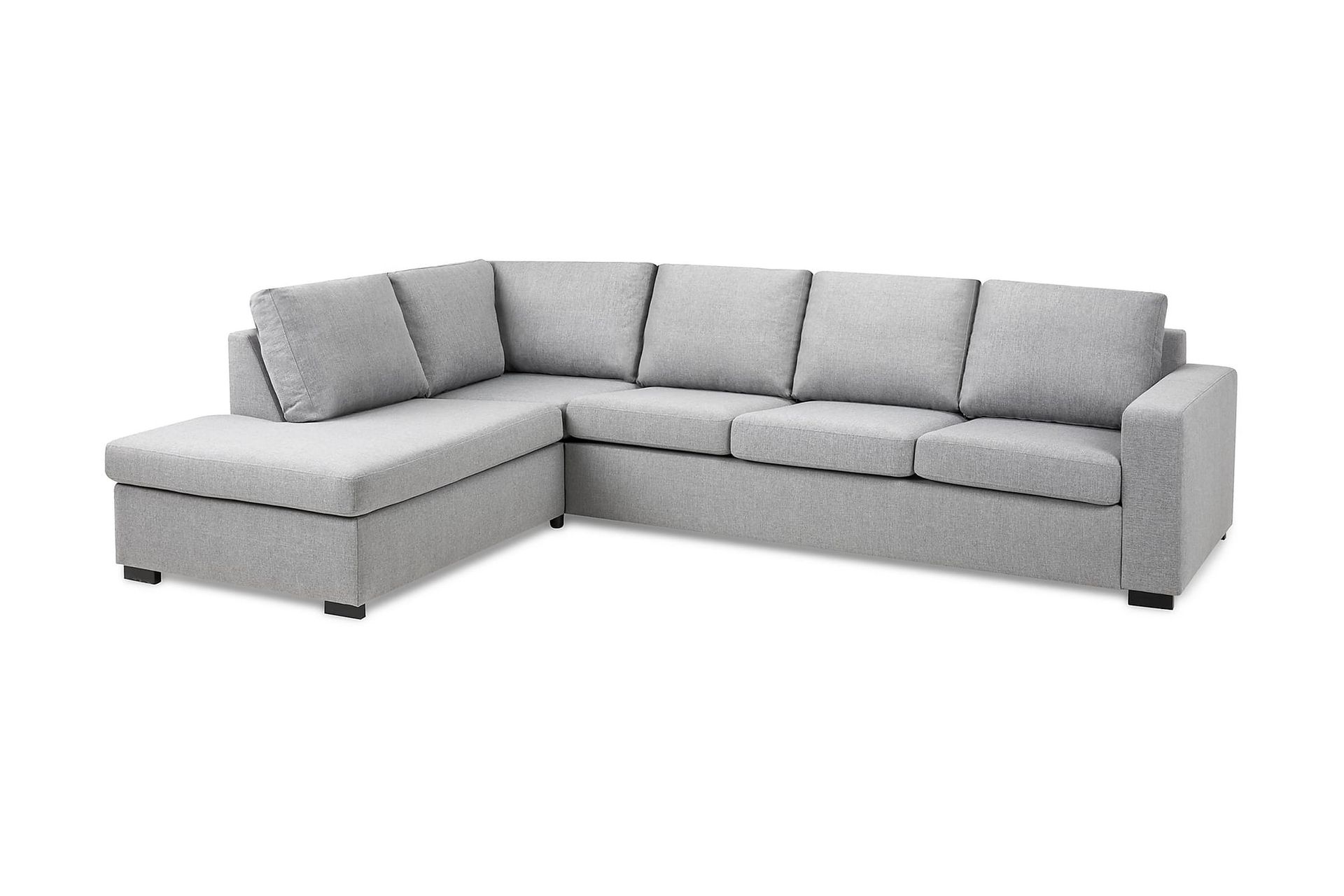 Crazy 4-seters Venstrevendt L-formet Sjeselongsofa i Stoff - Grå - Møbler - Sofaer - Sofa med sjeselong