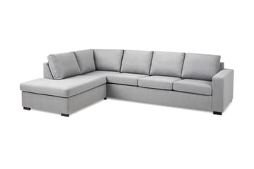 Crazy 4-seters Venstrevendt L-formet Sjeselongsofa i Stoff - Grå - Møbler - Sofaer - Sofa med sjeselong