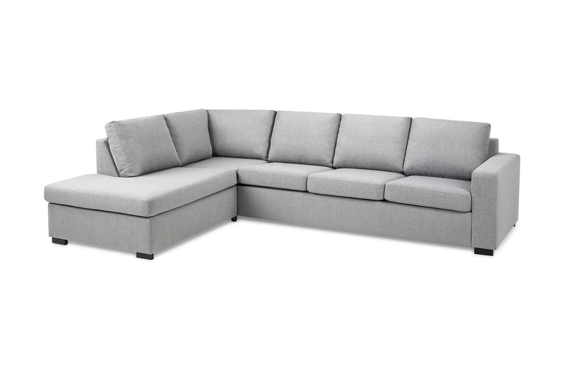 Crazy 4-seters Venstrevendt L-formet Sjeselongsofa i Stoff - Grå - Møbler - Sofaer - Sofa med sjeselong