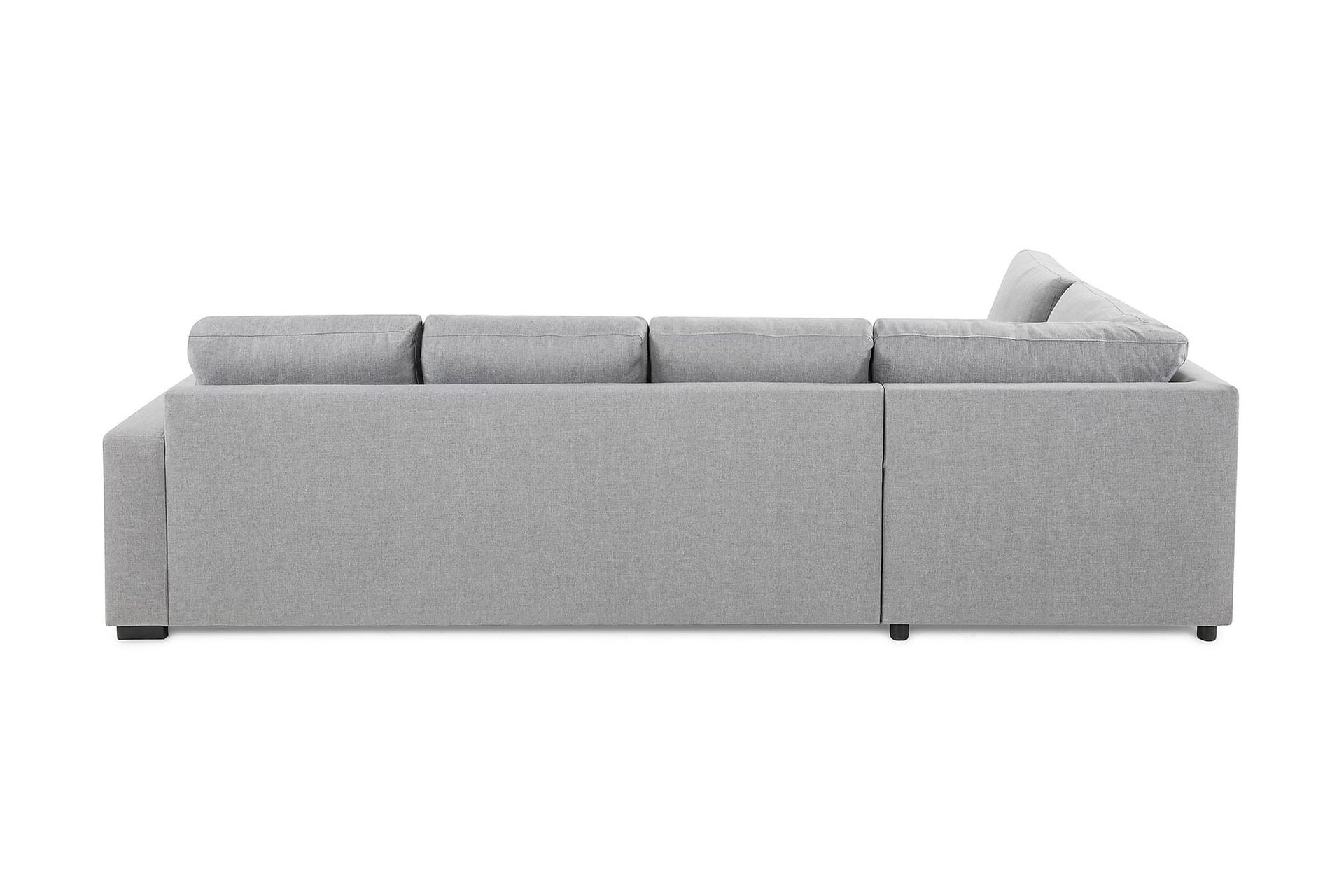 Crazy 4-seters Venstrevendt L-formet Sjeselongsofa i Stoff - Grå - Møbler - Sofaer - Sofa med sjeselong
