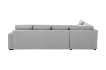 Crazy 4-seters Venstrevendt L-formet Sjeselongsofa i Stoff - Grå - Møbler - Sofaer - Sofa med sjeselong