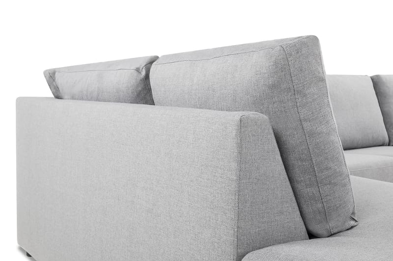 Crazy 4-seters Venstrevendt L-formet Sjeselongsofa i Stoff - Grå - Møbler - Sofaer - Sofa med sjeselong