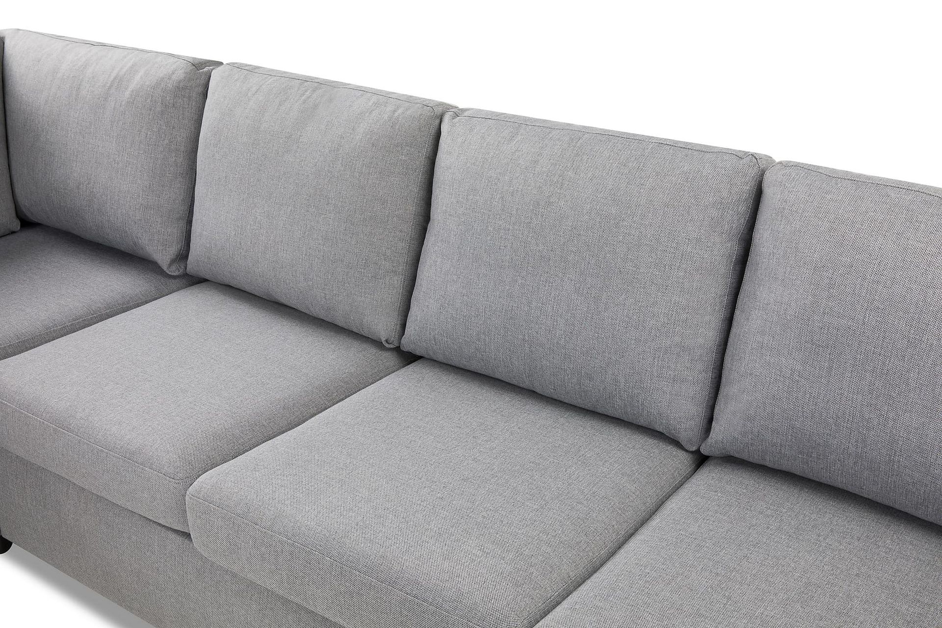 Crazy 4-seters Venstrevendt L-formet Sjeselongsofa i Stoff - Grå - Møbler - Sofaer - Sofa med sjeselong