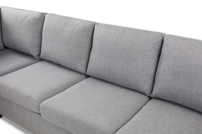 Crazy 4-seters Venstrevendt L-formet Sjeselongsofa i Stoff - Grå - Møbler - Sofaer - Sofa med sjeselong
