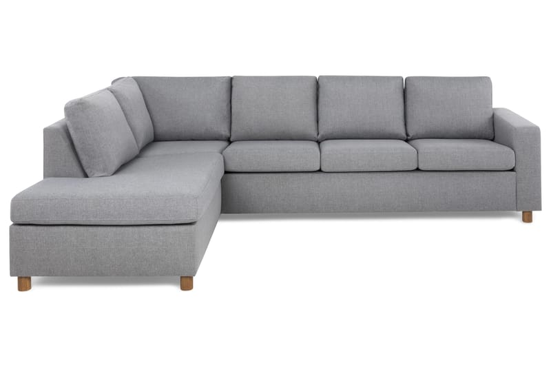 Crazy 4-seters Venstrevendt L-formet Sjeselongsofa i Stoff - Grå - Møbler - Sofaer - Sofa med sjeselong - 3 seters sofa med divan