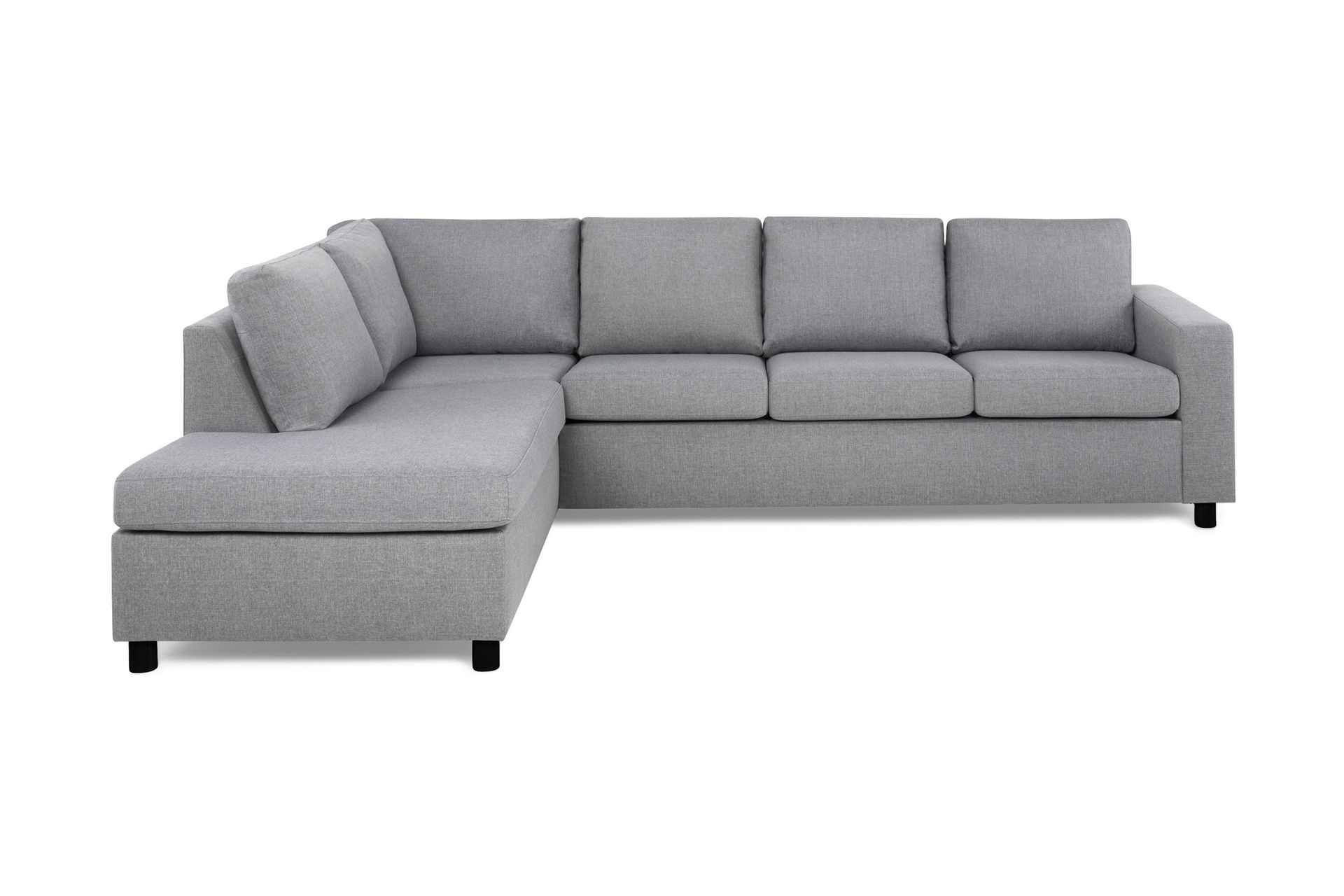 Crazy 4-seters Venstrevendt L-formet Sjeselongsofa i Stoff - Grå - Møbler - Sofaer - Sofa med sjeselong