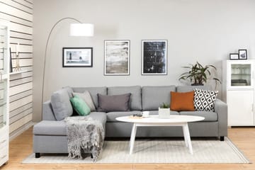 Crazy 4-seters Venstrevendt L-formet Sjeselongsofa i Stoff - Grå - Møbler - Sofaer - Sofa med sjeselong