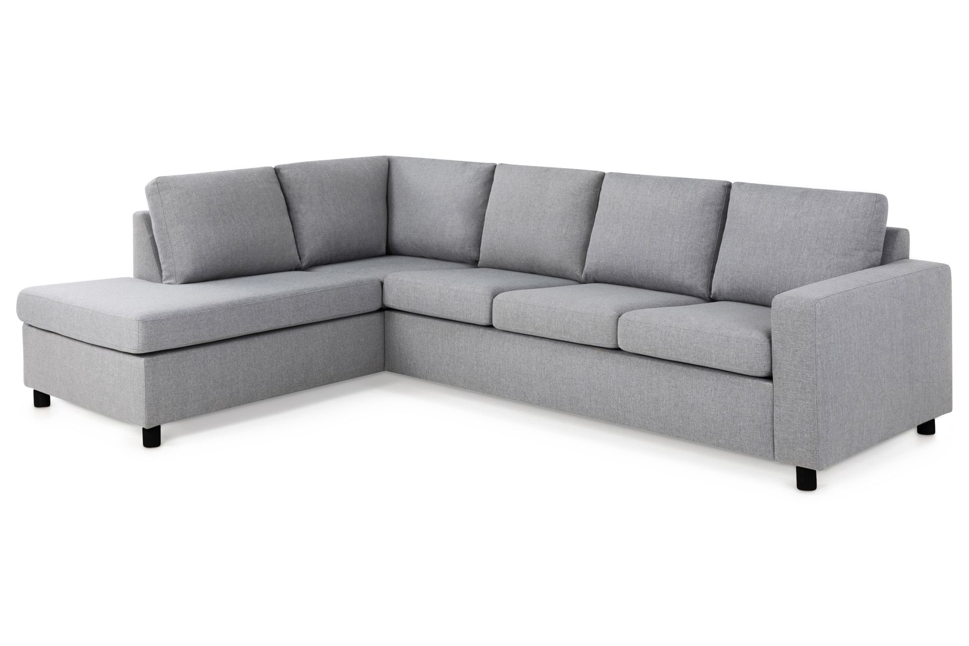 Crazy 4-seters Venstrevendt L-formet Sjeselongsofa i Stoff - Grå - Møbler - Sofaer - Sofa med sjeselong